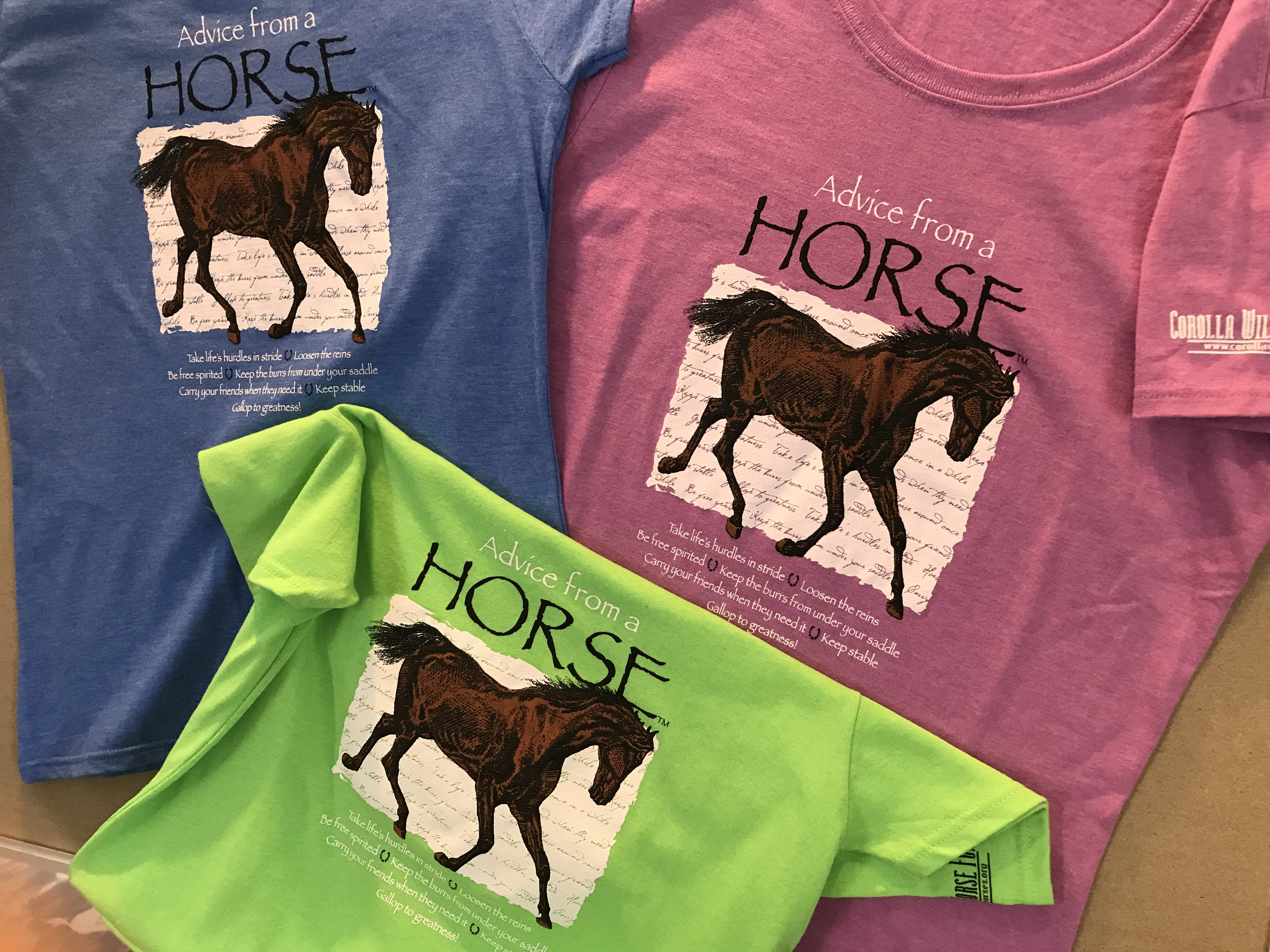 Short Sleeve Tee Shirt - Advice a Horse - Corolla Wild Horse Fund